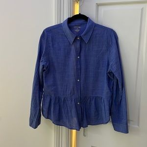 Lilly Pulitzer chambray peplum blouse
